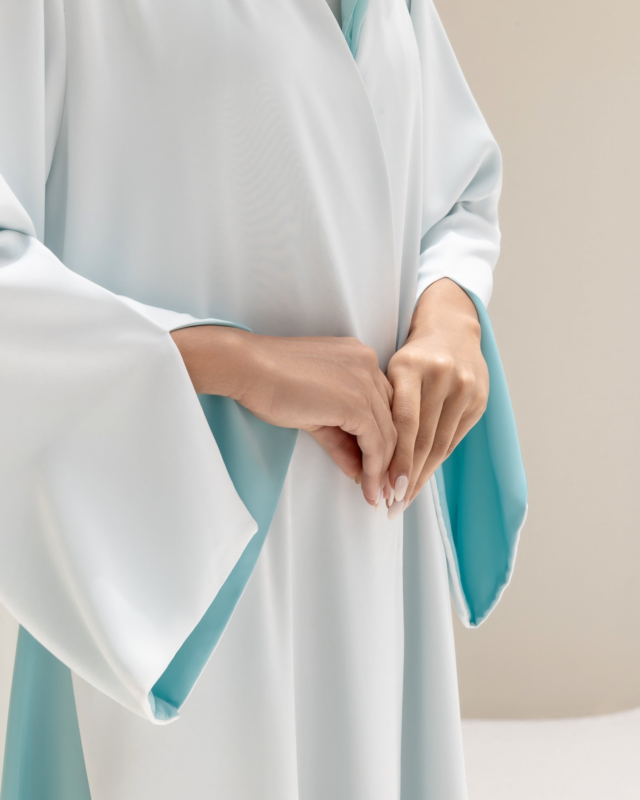 Double Drape White& Mint blue