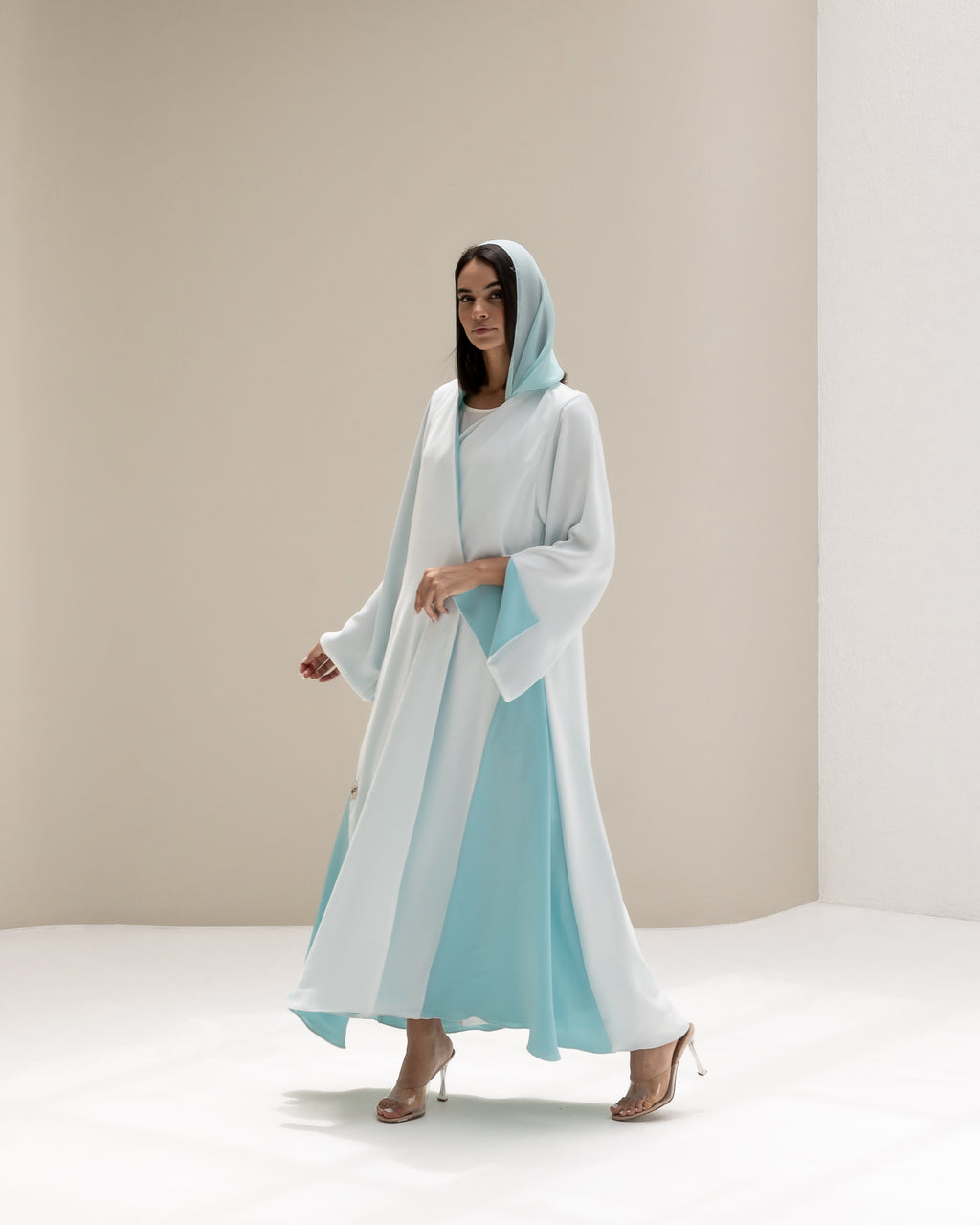 Double Drape- Mint Blue