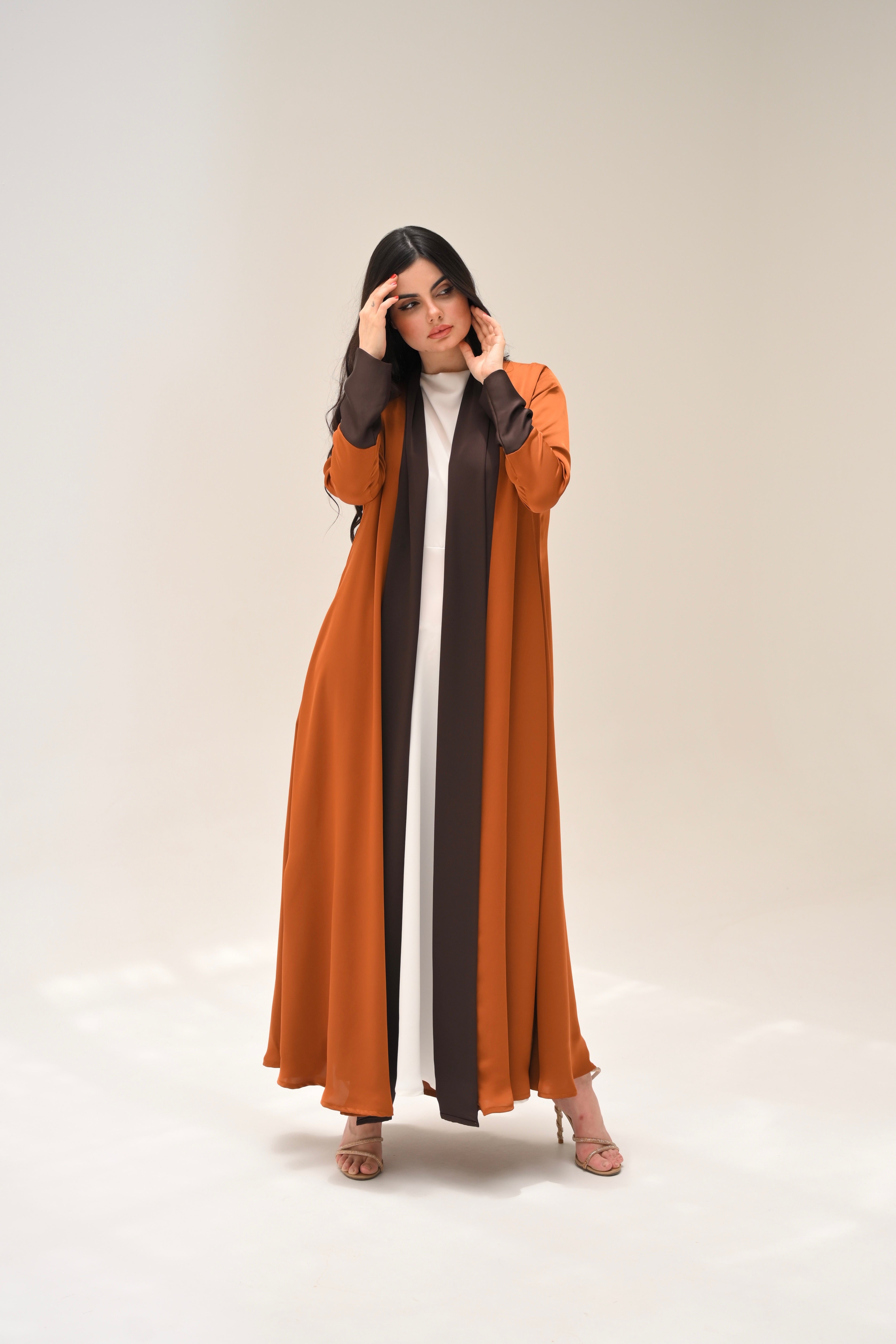 Twofold Brown Abaya