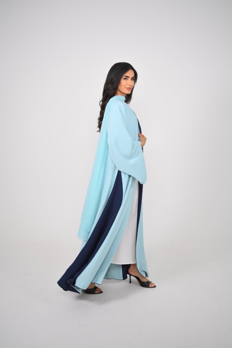 Double Drape Navy & Mint Blue - Thaya