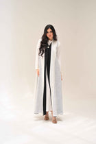 Office Linen Abaya White & Black - Thaya